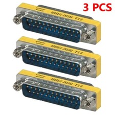 3x PCS 25 Pin D-SUB DB25 Male to Male Mini Gender Changer Coupler Gold Plated picture