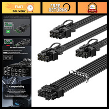 600W PCIe 5.1 GPU Power Cable 16pin (12+4) 12VHPWR for Graphics Card - Black picture