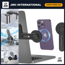 Adjustable Laptop Stand with Magnetic Phone Holder - Ergonomic Black Design picture