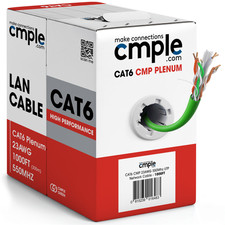 Cat6 Ethernet Cable 1000ft CMP Plenum 23AWG UTP 550MHz Bulk Network Cable picture