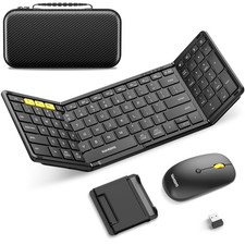 Foldable Keyboard and Mouse, Folding Bluetooth Keyboard Combo, 2.4G + BT5.0 x... picture