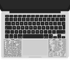 Synerlogic Mac OS and Word Excel Shortcuts Stickers Clear Black Spanish picture