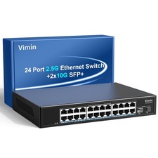 24-Port 2.5G Network Switch+2x10G SFP, 24x Base-T Ethernet Unmanaged... picture