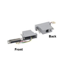 KNTK DB25 25Pin Female to RJ12 Female Adapter Modular Serial Device/PC Telephone picture