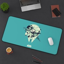 Star Wars Minimalist Blue Millennium Falcon Desk Mat Mouse Pad  picture