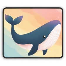 Cute Blue Whale Gaming Mouse Pad | Pastel Ocean Illustration picture
