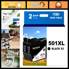 High-Quality Ink Cartridges Compatible with Brother LC501 & 501XL - 2 Black Pack picture