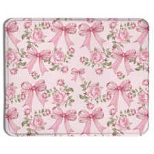 Funny Coquette Pink Floral Bow Mouse Pad 9.5x7.9 Inch Preppy Girly Office picture