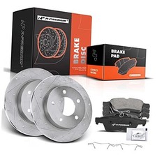 10.43 inch (265mm) Disc Brake Rotors + Ceramic Pads Rear Drilled and Slotted picture
