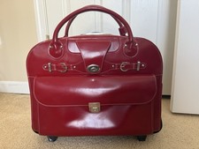 McKleinUSA Roseville Leather Detachable-Wheeled Laptop Briefcase In Red picture