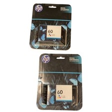 Lot of 2 HP 60 Tri-color Ink Cartridges CC643WN New Sealed CC643W picture