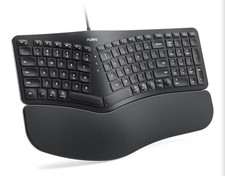 Nulea RT05C Wired Ergonomic Keyboard. Cushion Wrist rest. Windows/Mac. USB Cord. picture