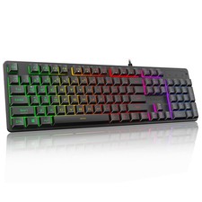 Redragon K521 Upgrade Rainbow LED Gaming Keyboard, 104 Keys Wired Mechanical ... picture