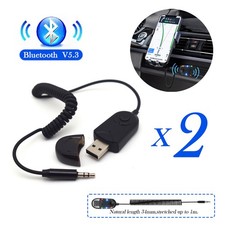 2x 3.5mm AUX Bluetooth 5.3 Receiver w/TF Card Play Wireless Adapter for Car/Home picture