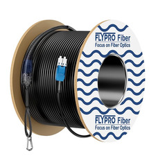 - 150M/492Ft Industrial TPU OS2 LC to LC Outdoor Armored Fiber Optic Cable, Dupl picture