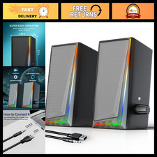 Colorful LED Desktop Speakers, Gaming Sound System with Volume Control, 3.5mm AU picture