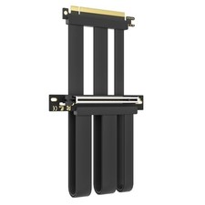 PCIe 5.0 x16 GPU Riser Cable, 300mm, 90 Degree Right Angle, Black picture