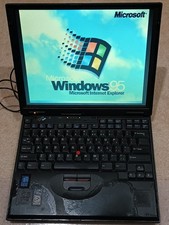 Vintage IBM Thinkpad 600 Laptop Windows 95 & DOS/Win 3.11, Floppy, Works Great picture