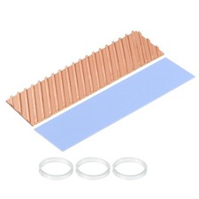 Copper Heatsink 70x20x2mm W Thermal Pad Rubber Ring for M.2 SSD Module 1 Set picture