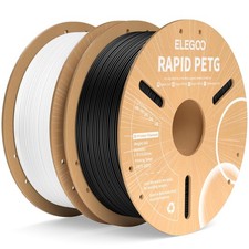 ELEGOO Rapid PETG Filament 1.75mm Black White 2KG, High Speed 30-600mm/s 3D picture