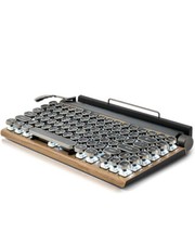 Retro Typewriter Keyboard 7KEYS Electric Vintage w/ Bluetooth 5.0 Wood picture
