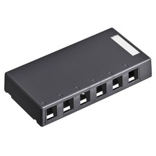 Leviton 41089-6EP Surface-Mount Quickport Box 6-Port Black picture