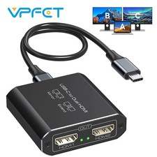 VPFCT USB C Thunderbolt 3 to Dual HDMI Splitter 4K@60Hz 1 in 2 Out Adapter picture