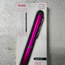 Vivitar Pen+Stylus 4-in-1 Limited Edition Metal Stylus for Tablets, Pink picture