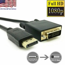 10 Feet Gold Plated DisplayPort DP to DVI-D Male Dual Link Cable Adapter 1080p picture