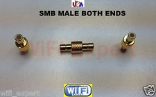 1 x SMB Male to Male plug RF Coax Connector Adapter Connect 2 SMB Females USA picture