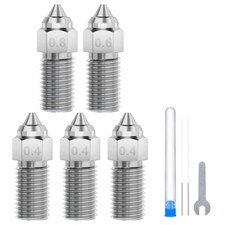 ELEGOO 5pcs Hardened Steel Nozzle Kit for Neptune 43D Printer 0.2/0.4/0.6/0.8mm picture