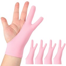 4pcs Artist Drawing Glove S Size Two Fingers Graphics Painting Glove Pink picture