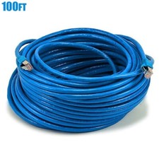 100FT CAT6a Network LAN Ethernet Patch Cable STP Copper Wire 500MHz 26AWG Blue picture
