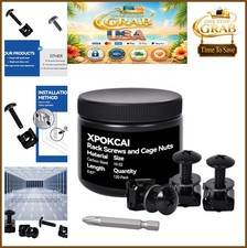 10/32 Rack Screws Cage Nuts & Nylon Washers 120-Pack Carbon Steel Black picture