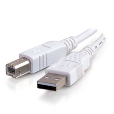 C2G USB 2.0 Cable USB A to B 3.28 Feet 1 Meter White Cables to Go 13171 picture