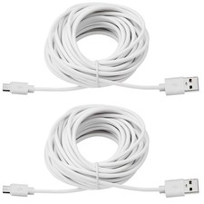 Smays 2-Pack 25ft USB to Micro Extension Power Cable 25 Feet, White  picture