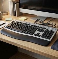 Vintage Gateway KB-0532 Wired PS/2 Multimedia Computer Keyboard Black Tested picture