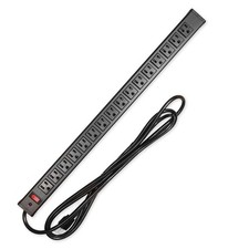 16 Outlet Surge Protector Power Strip-14/3 Black Aluminum -9 Ft Extension Cord picture