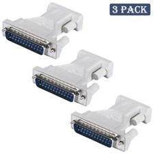 3x DB9 9 Pin Female to DB25 25 Pin Male Serial to Parallel Adapter Converter picture