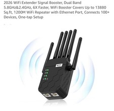 WiFi Extender Signal Booster, Dual Band 5.8GHz & 2.4GHz, 1200M Range, Covers 138 picture