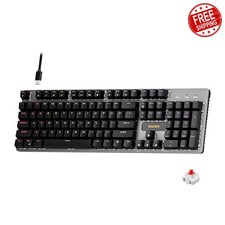 Newmen GM325Pro Mechanical Keyboard Black Keycaps Red Switch 104 Keys Rainbow picture