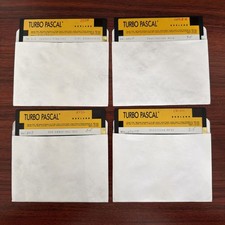 Borland Turbo Pascal 5.5 5.25” Floppy Disk Set 4 Disks DOS Vintage Software picture
