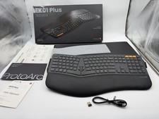 ProtoArc EK01 Plus Dual Mode Ergonomic Keyboard Wireless Bluetooth Backlit Black picture