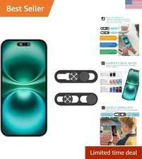 Ultra-Thin Black Front Camera Cover for iPhone 14/15/16 Series - Easy Install picture