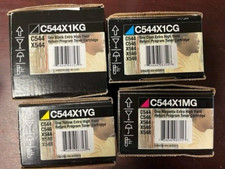 Genuine Set of 4 Lexmark C544X1KG C544X1CG C544X1MG C544X1YG Toners picture