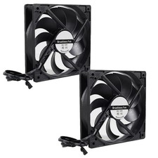 DIANN 2pcs 120mm Black Computer Case Fans High Performance Cooling Low Noise 3-P picture