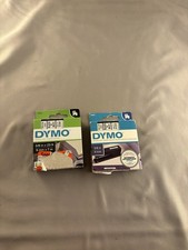 Lot of 2 Genuine Dymo D1 Labels Black White 41913 3/8