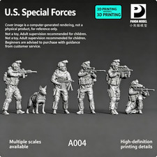 1/72 1/64 1/48 1/35 U.s. Special Forces Squad: 5 Men 1 Dog Unpainted 3d Printed picture