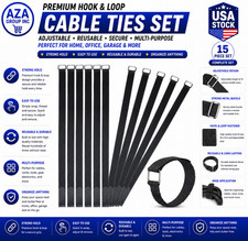 24 Inch Hook and Loop Cable Straps 12 Pack Reusable Nylon Cable Management picture