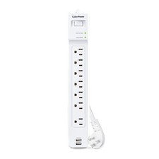 CyberPower P704URC1 Essential 7-Outlet Surge Protector, White picture
